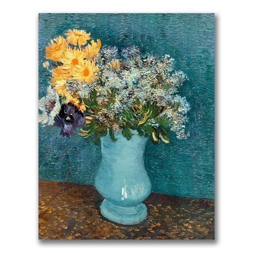 Vase of Flowers by Vincent van Gogh, 18x24-Inch Canvas Wall Art