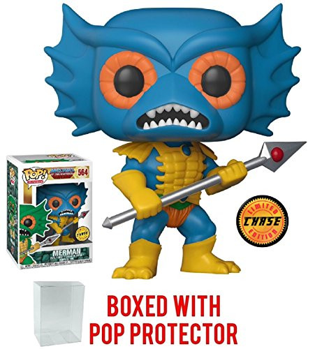 Funko Pop! Television: Masters of the Universe - Mer-man Blue CHASE Limited Edition Vinyl Figure (Bundled with Pop BOX PROTECTOR CASE)