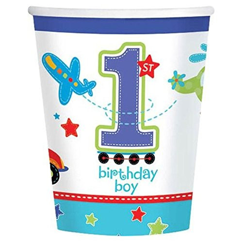 "All Aboard Boy" 9 oz. Cups, Birthday