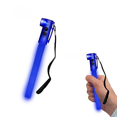 Windy City Novelties LED Glow Stick, Flashlight, Safety Flasher, Emergency Whistle, Blue
