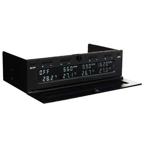 SCYTHE Kaze Master Flat PC Fan Speed Controller, for 5.25" Drive Bay with LCD Display, 4 Channels