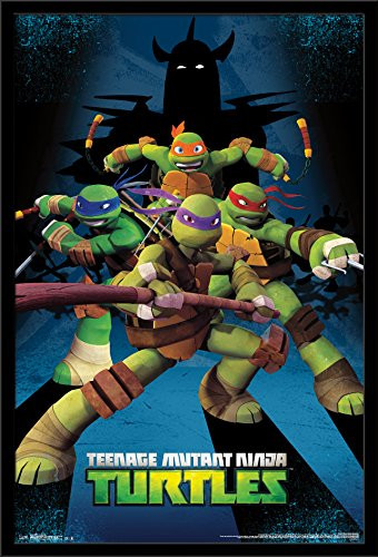 Trends International Teenage Mutant Ninja Turtles - Assemble Wall Poster, 22.375" x 34", Black Framed Version