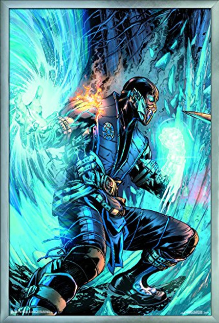 Trends International Mortal Kombat - Sub-Zero Comic Wall Poster, 22.375" x 34", Silver Framed Version