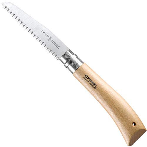 Opinel Folding Saw - Gardening and Camping Folding Carbon Steel Saw with Beechwood Handle