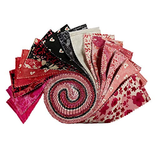 Clothworks Romance 2.5'' Strip Rolls 40 Pcs Multi