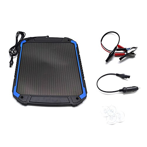 POWEREZ Solar Car Battery Charger 4.8W 12V Battery Trickle Charger Maintainer Solar Panel Power Charger Portable Backup For RV Motorcycle Boat Marine Trailer Tractor Powersports ATVs Snowmobile
