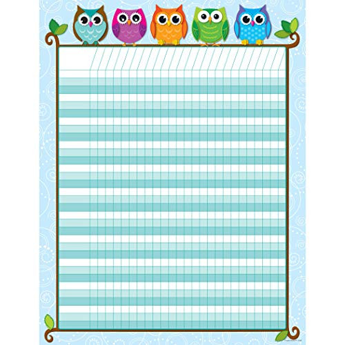 Carson-Dellosa CD-114197BN Colorful Owls Incentive Chart, Pack of 12