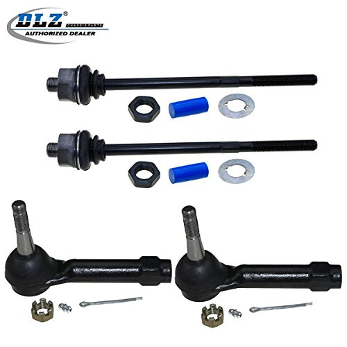 DLZ 4 Pcs Front Suspension Kit-2 Inner 2 Outer Tie Rod Ends Compatible with 1999-2007 Chevrolet Silverado GMC Sierra 1500, 2001-2006 GMC Yukon, 2002-2006 Cadillac Escalade, 2001-2004 Chevrolet Tahoe
