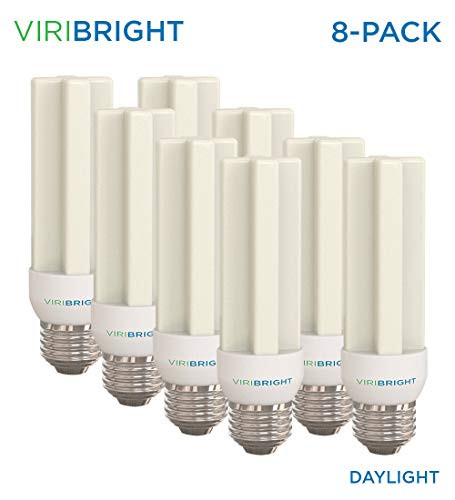 1500 Lumen LED Bulb, Viribright Dimmable 13-Watt (100-Watt Equivalent) Light Bulb, Daylight 6500K, E26 Medium Screw Base, 25,000 Hour Life Time - Pack of 8