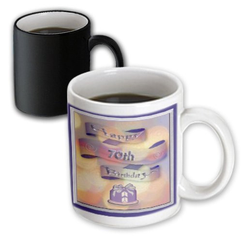 3dRose 24377_3 Ribbon and Cake Happy 70th Birthday - Magic Transforming Mug 11 oz Multicolor 3dRose 24377_3 Ribbon and Cake Happy 70th Birthday - Magic Transforming Mug 11 oz Multicolor