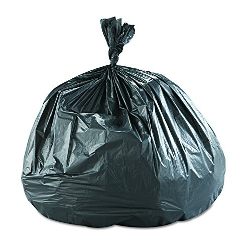Inteplast Group S434822K 48" Length x 43" Width x 22 Mic Thickness, Black Color, HDPE Commercial Coreless Institutional Trash Can Liner (Case of 6 Roll, 25 Bags per Roll)