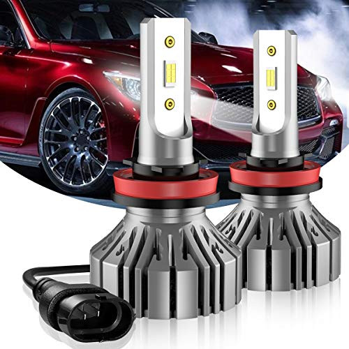 KENPENRI H11/H8/H9 LED Headlight Bulbs - CSP Chips, 12000LM, 6500K Cool White, IP67 - H11 High/Low Beam Fog Light Bulb Conversion Kit with Silent Fans