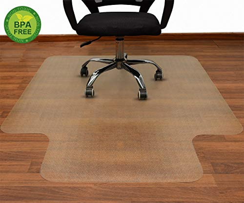 AiBOB 53 x 45 inches Office Chair mat for Hardwood Floor, Easy Glide for Chairs, Flat Without Curling, Polyethylene Floor Mats for Desk Computer