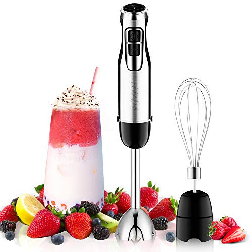 BSTY 2-in-1 Hand Blenders Set 15-Speeds Powerful Immersion Blender with 500-Watt Motor and Turbo Boost Button for Maximum Power, Hand Held Blenders