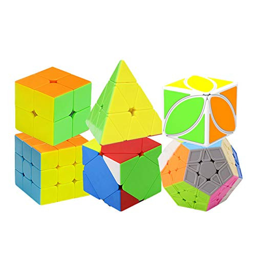 H XD global Speed Cube Set of 2x2 3x3 Pyramid Cube, Megaminx Cube, Skewb Cube, Smooth Magic Cube, IQ Puzzle Toy for Kids?6 Pack?