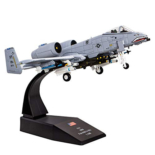 HANGHANG 1/100 Scale A-10 Thunderbolt II Warthog Attack Plane?Painted Version? Metal Fighter Military Model Fairchild Republic Diecast Plane Model for Commemorate Collection or Gift