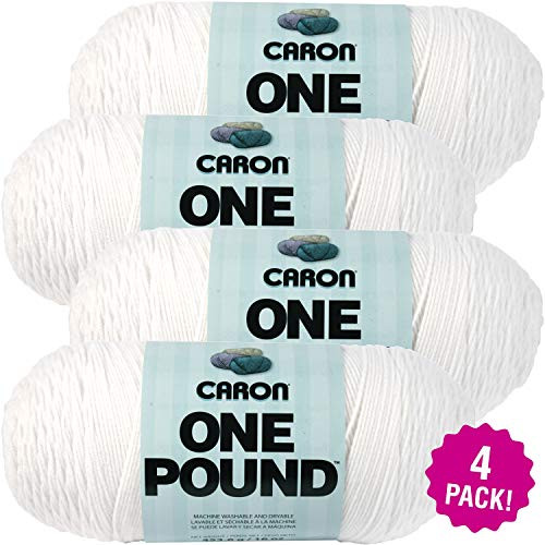 Caron 99630 White, One Pound Yarn, Multipack of 4, 4 Pack