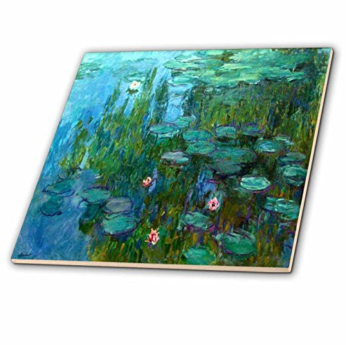3dRose ct_49340_4 Monets Water Lillies Painting Ceramic Tile, 12-Inch