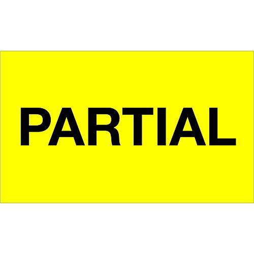 Tape Logic TLDL1123 Labels,"Partial", 3" x 5", Fluorescent Yellow, 1 Roll of 500 Labels Tape Logic TLDL1123 Labels,"Partial", 3" x 5", Fluorescent Yellow, 1 Roll of 500 Labels