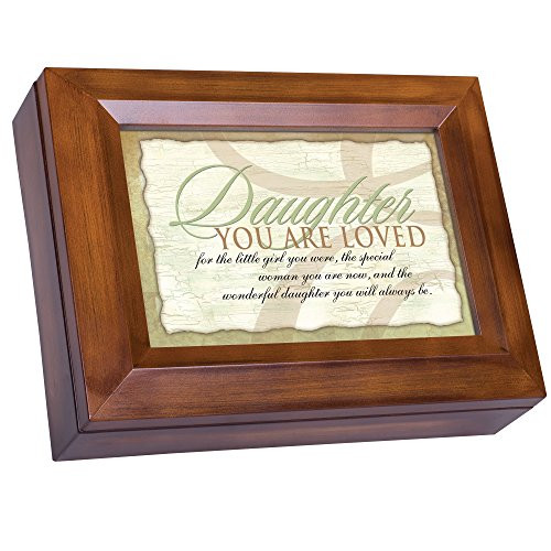 Cottage Garden Wonderful Daughter Dark Wood Finish Jewelry Music Box - Plays Tune You are My Sunshine Cottage Garden Wonderful Daughter Dark Wood Finish Jewelry Music Box - Plays Tune You are My Sunshine