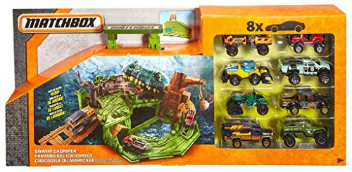 Matchbox Swamp Chomper Foldable and Transforming Vehicle Play Set include 8 offroad Matchbox Vehicle fits inside play set