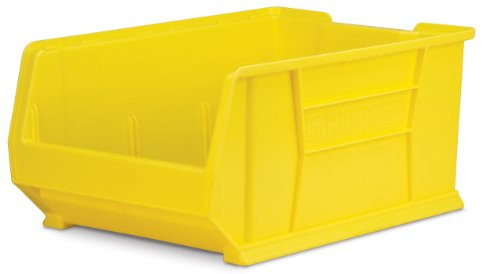 Akro-Mils 30288 Super Size Plastic Stacking Storage Akro Bin, 24-Inch D by 16-Inch W by 11-Inch H, Yellow