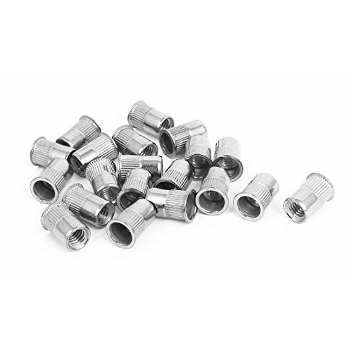 uxcell M6 Thread 304 Stainless Steel Flat Head Rivet Nut Insert Nutsert 20pcs