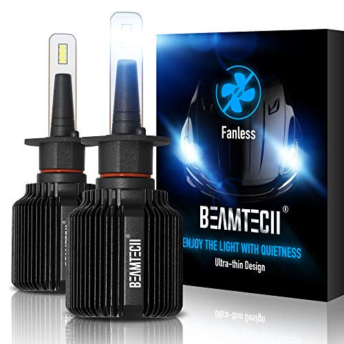 BEAMTECH H1 LED Headlight Bulb,Fanless CSP Y19 Chips 8000 Lumens 6500K Xenon White Extremely Bright Conversion Kit of 2 BEAMTECH H1 LED Headlight Bulb,Fanless CSP Y19 Chips 8000 Lumens 6500K Xenon White Extremely Bright Conversion Kit of 2