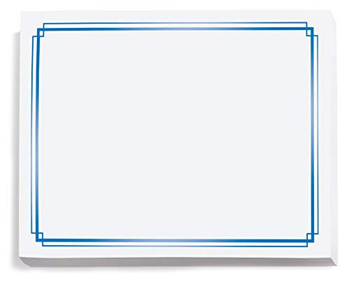 White with Blue Foil Border Certificates, 8.5 x 11, 50 Count