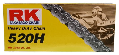 RK Racing Chain M520HD-136 (520 Series) 136-Links Standard Non O-Ring Chain with Connecting Link