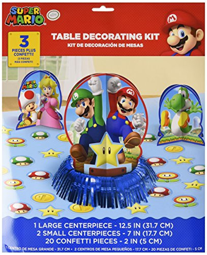 amscan Super Mario Brothers Table Decorating Kit, Party Favor, 6 Ct.