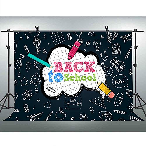 FLASIY 10x7ft Back to School Photography Backdrops Blackboard Pencil Background Vinyl Photo Studio Props LYAY683