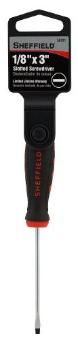 Sheffield 58701 Slotted Screwdriver, 1/8 x 3 Inch