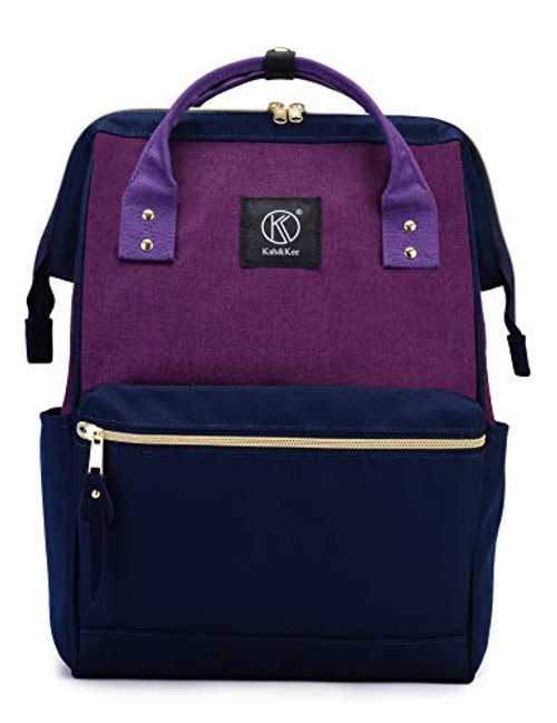 Kah&Kee Polyester Travel Backpack Functional Anti-theft School Laptop for Women Men (Linen Purple, Large)