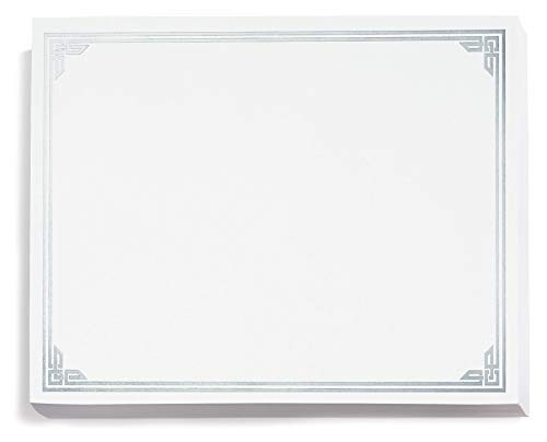 Silver on White Classic Specialty Certificates, 8½ x11, Foil Accents, 50 Count