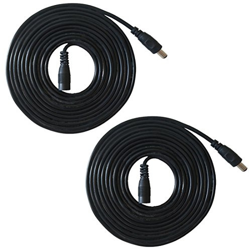 Liwinting 2pcs 1m DC Extension Cable 2.1mm x 5.5mm Male to Female Connector for Power Adapter, LED, CCTV Camera Power cable, Car, Monitors, and more, black