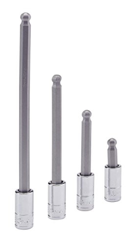 Genius Tools 208+4534 1/4" Dr. 4mm Wobble Hex Bit Socket, 100Mml