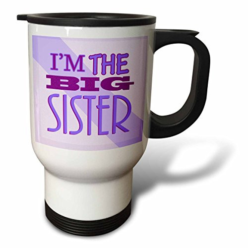 3dRose I'm The Big Sister Stainless Steel Travel Mug, 14-Ounce, Purple