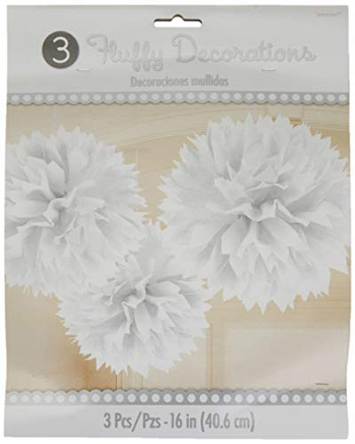 White Hanging Fluffy Paper Balls | Party Decoration, 36 Ct.
