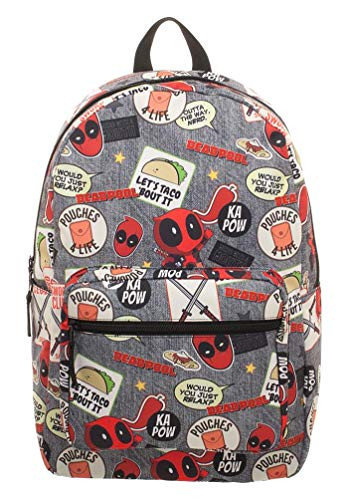 Marvel Deadpool Patches Laptop Backpack
