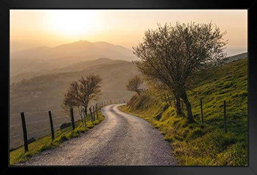 Countryside Winding Road Nature Landscape Photo Black Wood Framed Art Poster 20x14 Countryside Winding Road Nature Landscape Photo Black Wood Framed Art Poster 20x14
