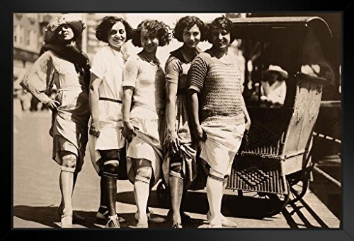Line of Women Showing Garter Belts 1920s Archival Photo Black Wood Framed Art Poster 20x14 Line of Women Showing Garter Belts 1920s Archival Photo Black Wood Framed Art Poster 20x14
