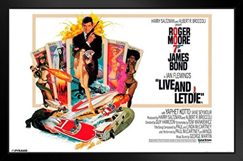 Pyramid America James Bond Live and Let Die Black Wood Framed Art Poster 14x20