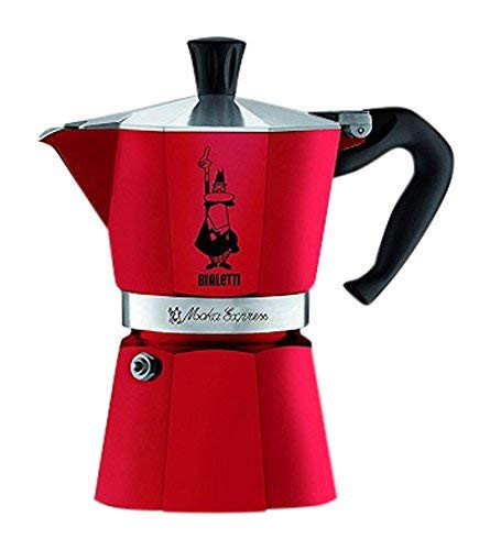 Bialetti Moka Express 3 Cup Espresso Maker (Passion Red, 3-Cup)