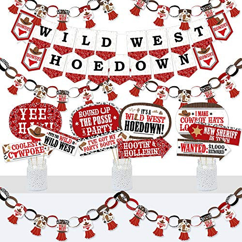 Big Dot of Happiness Western Hoedown - Banner and Photo Booth Decorations - Wild West Cowboy Party Supplies Kit - Doterrific Bundle Big Dot of Happiness Western Hoedown - Banner and Photo Booth Decorations - Wild West Cowboy Party Supplies Kit - Doterrific Bundle