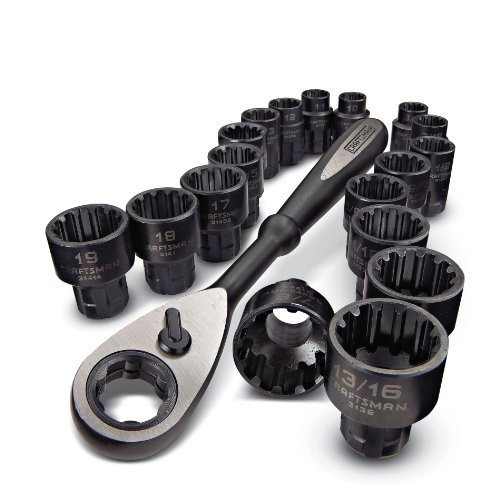 Craftsman 19 Piece Universal Max Axess 3/8" Drive Socket and Ratchet Set, 9-31088