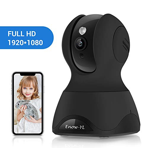 Home Security Camera, Enow-YL Baby Monitor Wireless Pet IP Camera 1080P HD Indoor Wifi Dome Camera with Motion Detection Night Vision 2 Way Audio Cloud Service, Work with Alexa (Black)