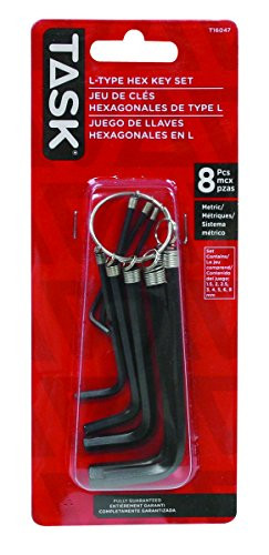 Task Tools T16047 L-Type Hex Key Set, Key Chain Metric, 8-Piece