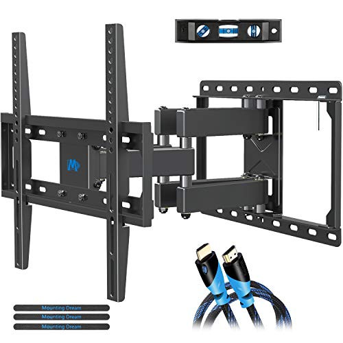 Mounting Dream TV Wall Mounts TV Bracket for Most 32-55 Inch Flat Screen TV/ Mount Bracket, Full Motion TV Wall Mount with Swivel Articulating Dual Arms, Max VESA 400x400mm, 99 LBS Loading MD2380