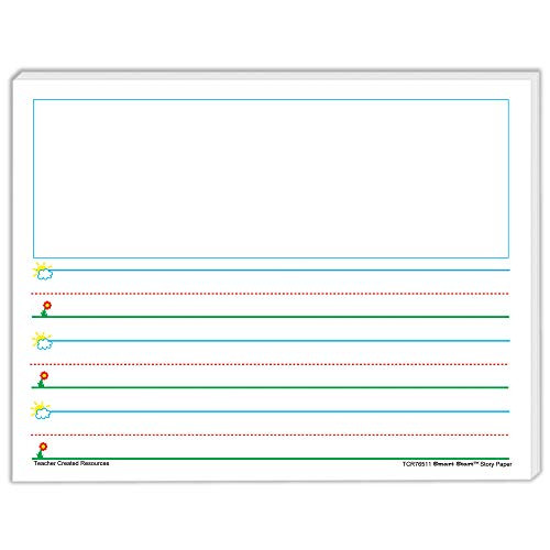 Teacher Created Resources TCR76511BN Smart Start K-1 Story Paper: 100 Sheets Per Pack, 4 Packs